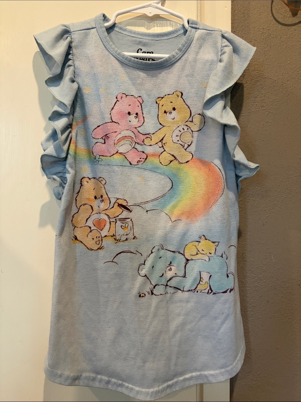 Care Bears Light Blue Rainbow Graphic Girls Nightgown